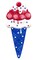 Ice Cream Cone 12" Metal Sign for Wreath Accents and Decoration - Patriotic, USA